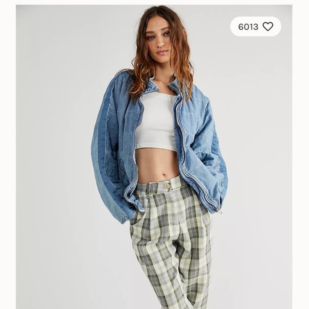 Free People Dolman Quilted Denim Jacket, size XS